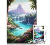 Puzzle de 1000 pièces pour Adolescents - Île Oasis cachée et rivière - Idéal pour se détendre et se divertir - Découpe Ultra-précise - Dimensions:50x75cm