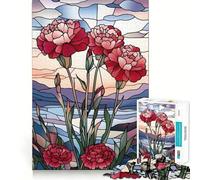 Puzzle de 1000 pièces pour Adolescents Œillets en vitrail Découpe précise Jeu Artistique Amusant et Relaxant Cadeau d'anniversaire Original (50x75cm)