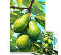 Puzzle de 1000 pièces pour Adolescents Illustration d'avocats sur Une Branche d'arbre,découpe Lisse,Jeu de logique,Moment de détente,Cadeau d'anniversaire ou Loisir (38x52cm)