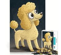 Puzzle de 1000 pièces pour Adolescents,Illustration de Caniche de Dessin animé,Ajustement serré,Jeu de Concentration Amusant,Loisirs,Temps de détente,décoration Murale de Noël (38x26cm)