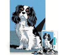 Puzzle de 1000 pièces pour Adolescents,Illustration de Cavalier King Charles Spaniel,découpage précis,Exercice Mental,Jeu Amusant et Relaxant,activité d'anniversaire (38x26cm)