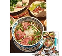Puzzle de 1000 pièces pour Adolescents Illustration de délicieuse Soupe Pho Jeux relaxants Jouets addictifs pour cultiver la Patience Cadeau Artistique Décoration Murale (Taille 38x26cm)