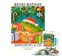 Puzzle de 1000 pièces pour Adolescents Illustration de Grenouille de Noël d'Henri Matisse Stimule Le Cerveau l'analyse et la logique Jeu éducatif pour Les 14 Ans et Plus (38x26cm)