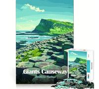 Puzzle de 1000 pièces pour Adolescents Illustration de la Chaussée des Géants,Irlande du Nord Découpe Parfaite Jeu de logique Amusant Jeu paisible Idéal pour Un Anniversaire (38x52cm)
