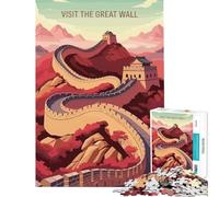 Puzzle de 1000 pièces pour Adolescents Illustration de la Grande Muraille Jeu éducatif et Stimulant Idéal pour se détendre en Famille Cadeau d'anniversaire (Dimensions 38x26cm)