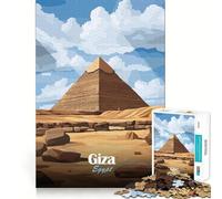 Puzzle de 1000 pièces pour Adolescents,Illustration de la Pyramide de Gizeh,découpe précise,Jeu d'éveil,activité relaxante pour Un Anniversaire (50x75cm)