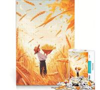 Puzzle de 1000 pièces pour Adolescents Illustration de la récolte du blé Jeu Relaxant Anti-Stress Liste de souhaits avec Le Père Noël 38x52cm