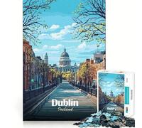 Puzzle de 1000 pièces pour Adolescents,Illustration de la Ville de Dublin,Irlande,découpe précise,Jeu d'éveil,activité relaxante pour Un Anniversaire (38x52cm)