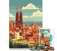 Puzzle de 1000 pièces pour adolescents, illustration de la ville de printemps de Barcelone, coupe propre, décoration, jouet d'entraînement du cerveau, jeu de paix, plaisir de jeu, 38 x 26 cm