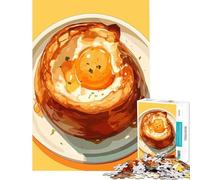 Puzzle de 1000 pièces pour Adolescents Illustration de pâtisserie « Œuf dans Un Trou » Jeu addictif pour cultiver la Patience Casse-tête Difficile Cadeau d'anniversaire (38x26cm)