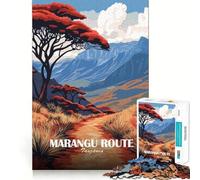Puzzle de 1000 pièces pour Adolescents Illustration de Paysage de la Route Marangu en Tanzanie Découpe Lisse Jeu d'exercice cérébral Activité de détente et d'anniversaire (50x75cm)