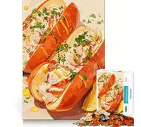 Puzzle de 1000 pièces pour Adolescents Illustration de Rouleaux de Homard et de Citron Découpe Fine Jeu de réflexion Cadeau Temps de Relaxation Idéal pour Un Anniversaire (50x75cm)