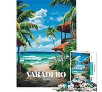 Puzzle de 1000 pièces pour Adolescents Illustration de Station balnéaire de Varadero à Cuba Puzzle pour Adultes Jouet à Monter soi-même Jeu Stimulant pour Passer Le Temps Cadeau (Taille 38x26cm)
