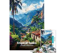Puzzle de 1000 pièces pour Adolescents Illustration des Andes Tropicales d'Amérique du Sud Puzzle pour Adultes Jeux Amusants Cadeaux pour Femmes Jeu Stimulant (Taille 50x75cm)