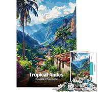 Puzzle de 1000 pièces pour Adolescents Illustration des Andes Tropicales d'Amérique du Sud Puzzles pour Adultes Jeux Amusants Niveau de difficulté Difficile Cadeau d'anniversaire ou de Noël (38x52cm)