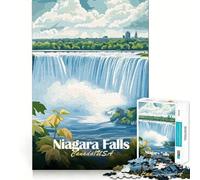 Puzzle de 1000 pièces pour Adolescents Illustration des Chutes du Niagara (Canada,États-Unis) Découpe Lisse Jeu d'exercice cérébral Activité de détente et d'anniversaire (38x26cm)