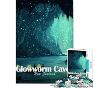Puzzle de 1000 pièces pour Adolescents Illustration des grottes aux vers luisants de Nouvelle-Zélande Jeu éducatif et ludique Cadeau Amusant et Humoristique pour Les Anniversaires (Taille 50x75cm)