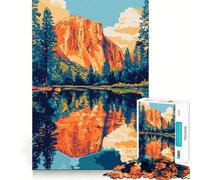 Puzzle de 1000 pièces pour Adolescents Illustration des Reflets du Coucher de Soleil à Yosemite Jeu créatif et ludique Idéal pour Les Moments de détente Décoration de Noël pour la Maison (50x75cm)