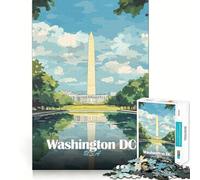 Puzzle de 1000 pièces pour Adolescents, Illustration du Monument de Washington DC, Jeu d'assemblage précis, défi Mental, Jouet pour se détendre et s'amuser, scène de Noël (38x52cm)