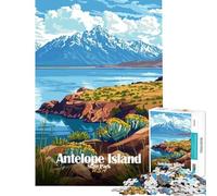 Puzzle de 1000 pièces pour Adolescents Illustration du Parc d'État d'Antelope Island Jeu Stimulant Jouet Familial améliore la mémoire Cadeau de Père Noël Secret (Taille 38x26cm)