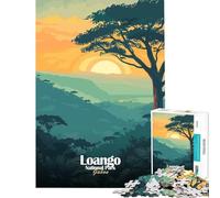 Puzzle de 1000 pièces pour Adolescents Illustration du Parc National de Loango au Gabon pour Jeu éducatif Jouet Cadeau d'anniversaire pour s'amuser en Famille (Taille 75x50cm)