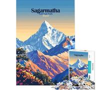 Puzzle de 1000 pièces pour Adolescents Illustration du Parc National de Sagarmatha au Népal Jeu intellectuel et Relaxant idéal pour Les Couples Cadeau Amusant (Taille 50x75cm)