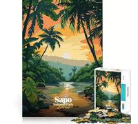 Puzzle de 1000 pièces pour Adolescents, Illustration du Parc National de Sapo, Libéria, Jeu serré, Concentration, Amusement, Loisirs, Temps de détente, décoration Murale de Noël (50x75cm)