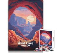 Puzzle de 1000 pièces pour Adolescents, Illustration du Parc National de Wind Cave Un Jeu Unique et Amusant, idéal pour décorer Un Mur Dimensions:38x26cm