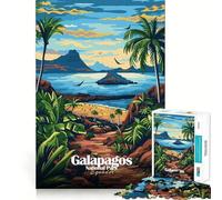 Puzzle de 1000 pièces pour Adolescents Illustration du Parc National des Galapagos,Équateur Découpe Parfaite Jeu de logique Amusant Jeu paisible Idéal pour Un Anniversaire (50x75cm)