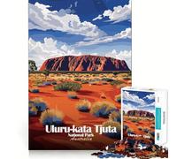 Puzzle de 1000 pièces pour Adolescents Illustration du Parc National d'Uluru-Kata Tjuta Jeu de Concentration et de détente Décoration Murale de Noël (38x52cm)