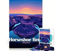 Puzzle de 1000 pièces pour Adolescents Illustration du Paysage de Horseshoe Bend,Arizona Découpe Parfaite Jeu de logique Amusant Jeu paisible Idéal pour Un Anniversaire (50x75cm)