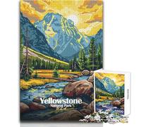 Puzzle de 1000 pièces pour Adolescents, Illustration du Paysage du Parc National de Yellowstone, Jeu Impossible, activités familiales, Cadeau de Noël Secret, Dimensions:50x75cm