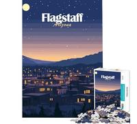 Puzzle de 1000 pièces pour Adolescents Illustration du Paysage Nocturne de Flagstaff Arizona Jeu Amusant et addictif pour cultiver la Patience Cadeau d'anniversaire pour Toute la Famille (38x26cm)