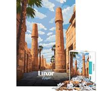 Puzzle de 1000 pièces pour Adolescents Illustration du Temple de Louxor en Égypte Jeu intellectuel et Relaxant Activités familiales Idée Cadeau pour Un Père Noël Secret (Taille 50x75cm)