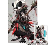 Puzzle de 1000 pièces pour Adolescents Illustration d'un Blaireau anthropomorphe et d'un chaman Un défi éducatif pour se détendre et Passer Le Temps à la Maison Jeu de Puzzle pour Les 14 Ans et Plus