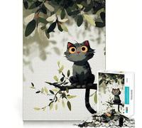 Puzzle de 1000 pièces pour Adolescents Illustration d'un Chat sur Une Branche Découpe Lisse Jeu d'exercice cérébral Activité de détente et d'anniversaire (38x26cm)