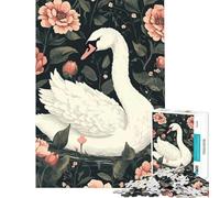 Puzzle de 1000 pièces pour Adolescents Illustration d'un Cygne dans Un Jardin Fleuri idéal pour Un Anniversaire ou Noël Jeu éducatif Amusant et Humoristique pour Les 14 Ans et Plus Dimensions 38x52cm