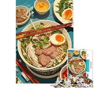 Puzzle de 1000 pièces pour Adolescents Illustration d'un délicieux Bol de pho vietnamien Jeu Manuel captivant pour cultiver la Patience Cadeau d'anniversaire décoration intérieure (Taille 50x75cm)