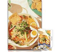 Puzzle de 1000 pièces pour Adolescents, Illustration d'un délicieux Bol de Ramen, Jeu intellectuel, décoration idéale, idées Cadeaux, Dimensions 38x26cm