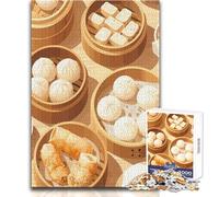 Puzzle de 1000 pièces pour Adolescents - Illustration d'un festin de dim sum - Design Magnifique - Jeu Stimulant - Cadeau d'anniversaire - Dimensions 38x52cm