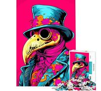 Puzzle de 1000 pièces pour Adolescents Illustration d'un médecin de la peste et de Fleurs idéal pour Un Anniversaire ou Noël Jeu de Manipulation Difficile à partir de 14 Ans (50x75cm)