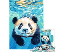 Puzzle de 1000 pièces pour Adolescents Illustration d'un Panda nageant sous l'eau Activités Amusantes à la Maison améliore la mémoire Jeu adapté aux Personnes de 14 Ans et Plus (38 x 26 cm)