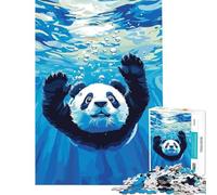 Puzzle de 1000 pièces pour Adolescents Illustration d'un Panda nageant sous l'eau Jeu éducatif et Stimulant pour Femmes (Dimensions 75x50cm)