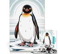Puzzle de 1000 pièces pour Adolescents Illustration d'un Pingouin sur Un Iceberg Jeu d'adresse et de réflexion Loisirs et Divertissement Décoration de Noël pour la Maison (38x26cm)
