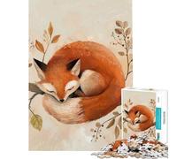 Puzzle de 1000 pièces pour Adolescents Illustration d'un Renard endormi sur Une Branche Jeu éducatif et ludique pour Les Anniversaires en Famille (Dimensions 38x26cm)