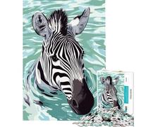 Puzzle de 1000 pièces pour Adolescents Illustration d'un zèbre nageant dans l'eau Jouet éducatif et ludique activité familiale Cadeau d'anniversaire (Dimensions 38x52cm)