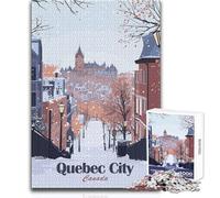 Puzzle de 1000 pièces pour Adolescents - Illustration d'une scène hivernale de Québec - Jeu Stimulant et Anti-Stress pour Un Père Noël Secret - Dimensions 38x52cm