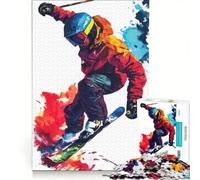 Puzzle de 1000 pièces pour Adolescents, Illustration Dynamique de Skieur, Jeu Manuel, Analyse et logique, idéal pour la décoration de Bureau 50x75cm