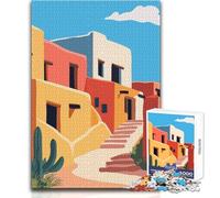 Puzzle de 1000 pièces pour Adolescents,Illustration Minimaliste et Artistique du Sud-Ouest américain,Jeu éducatif pour développer la mémoire,Cadeau d'anniversaire,Dimensions : 38x26cm