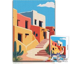 Puzzle de 1000 pièces pour Adolescents,Illustration Minimaliste et Artistique du Sud-Ouest américain,Jeu éducatif pour développer la mémoire,Cadeau d'anniversaire,Dimensions : 38x26cm